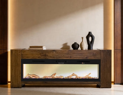 IFD - Natural Teca - Console 94" Electric Fireplace compatible in Brown - IFD1171CNF view 6