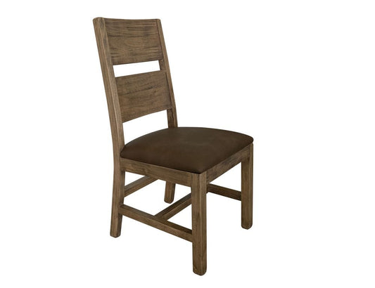 IFD - Natural Teca - Wooden Chair in Quartersawn Oak & Marooned Brown (Set of 2) - IFD1171CHR view 1