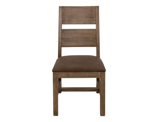 IFD - Natural Teca - Wooden Chair in Quartersawn Oak & Marooned Brown (Set of 2) - IFD1171CHR view 2