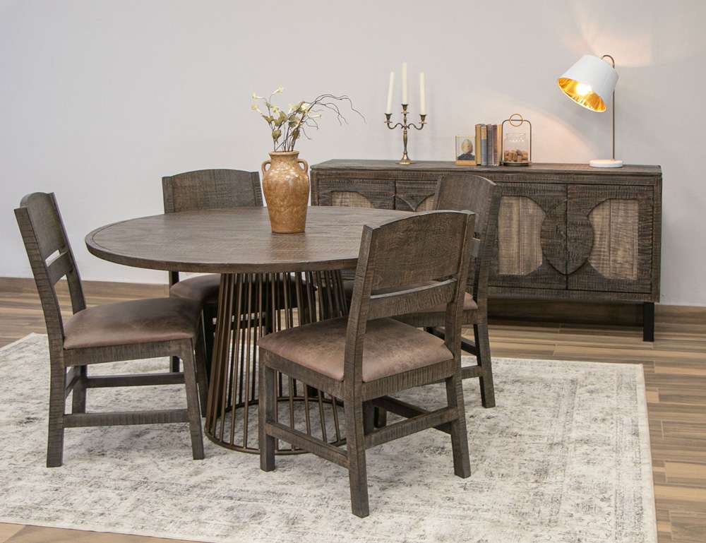 IFD - Nogal - Round Iron Table & Table Top 53in - IFD5801RNDBA_IFD5801RNDTP53 veiw 2