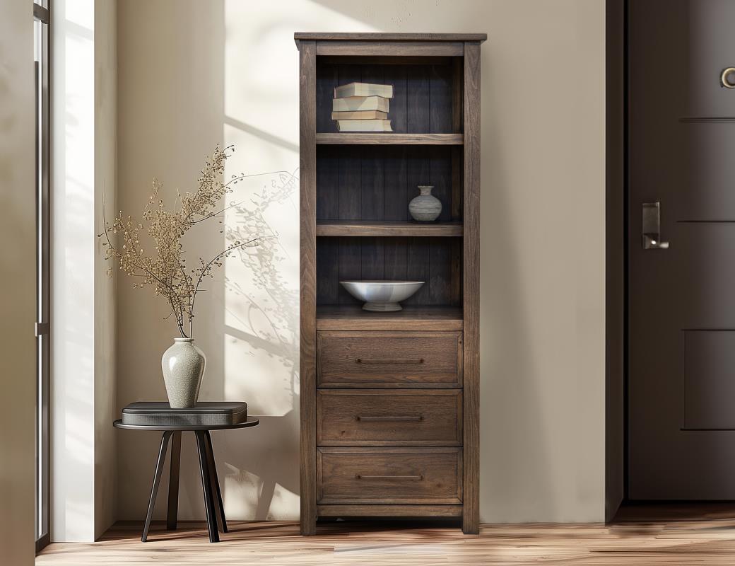 IFD - Novus lodge - 3 Drawer 3 Shelves Bookcase veiw 5