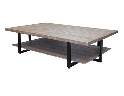 IFD - Old Wood - Iron Base Deluxe Cocktail Table - IFD9871CKTDL veiw 1