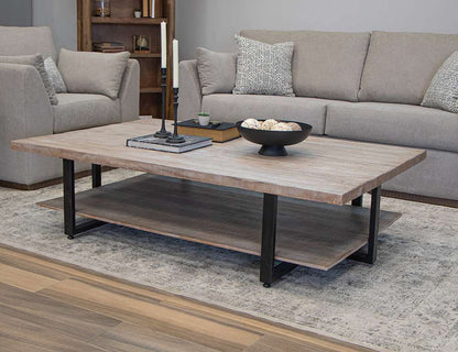 IFD - Old Wood - Iron Base Deluxe Cocktail Table - IFD9871CKTDL veiw 2