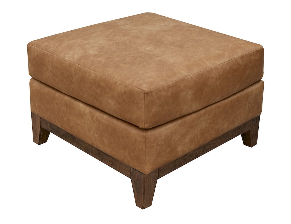 IFD  - Olivo  - Wooden Frame & Base, Upholstered Square Ottoman  - Orange  - IUP541-OTT-202 view 1