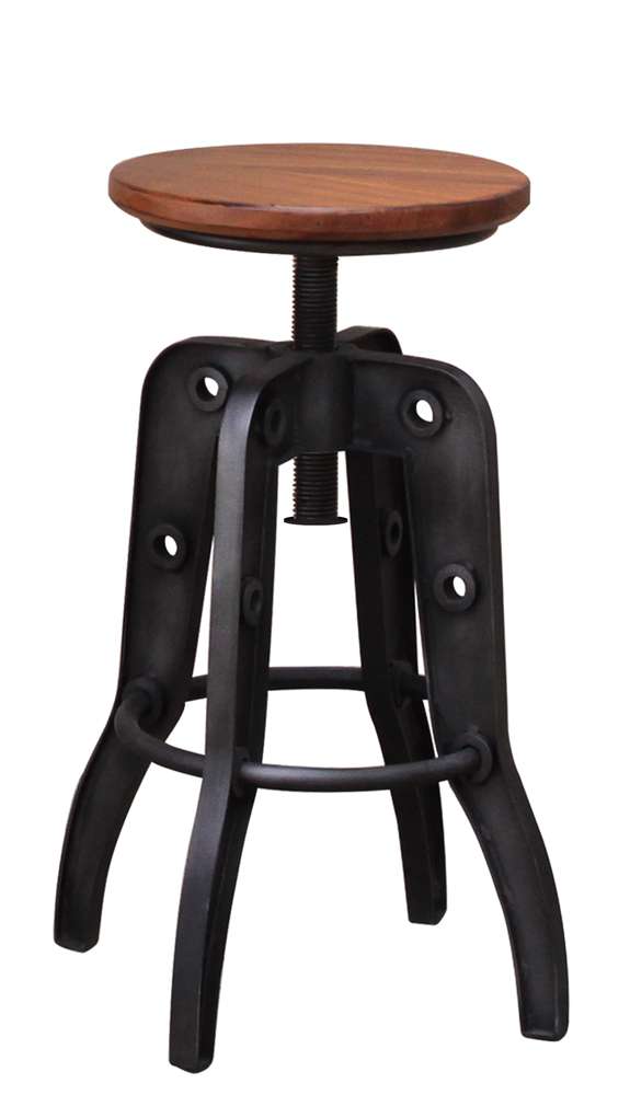 IFD - Parota 24-30in Adjustable Height Swivel Stool, wooden seat - IFD866BS2430 veiw 1