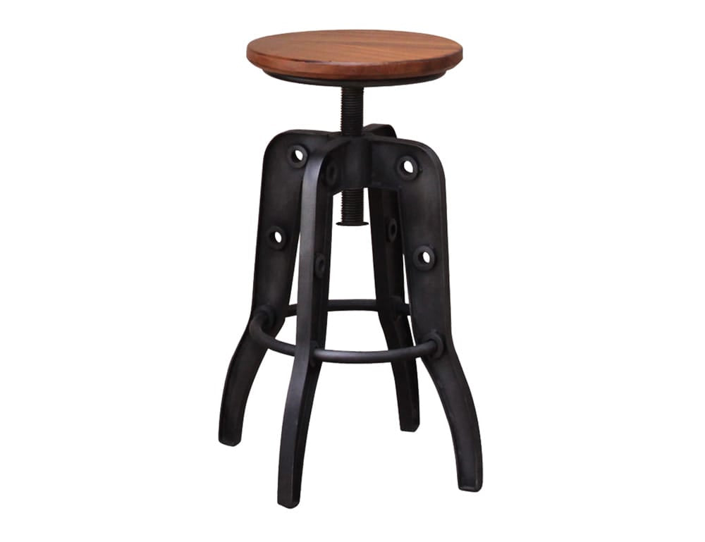IFD - Parota 24-30in Adjustable Height Swivel Stool, wooden seat - IFD866BS2430 view 1