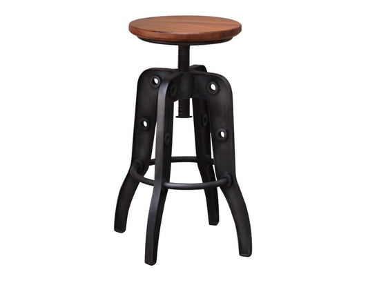 IFD - Parota 24-30in Adjustable Height Swivel Stool, wooden seat - IFD866BS2430 view 1
