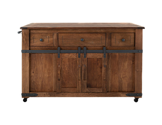 IFD - Parota 3 Drawer Kitchen Island w/2 sliding doors, 2 Mesh doors on each side - IFD866ISLAND view 2