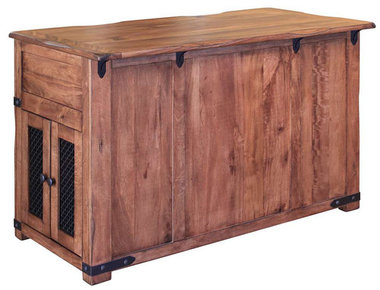 IFD - Parota 3 Drawer Kitchen Island w/2 sliding doors, 2 Mesh doors on each side - IFD866ISLAND veiw 1