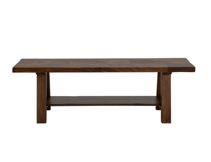 IFD - Parota Bench- Solid Wood, w/Shelf - IFD866BENCH view 2