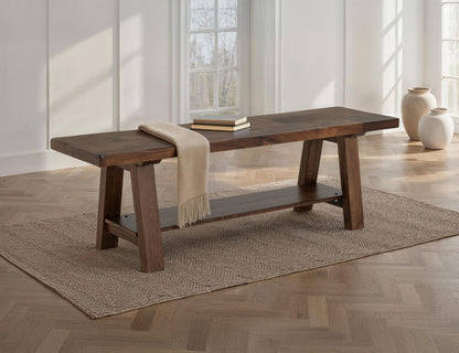 IFD - Parota Bench- Solid Wood, w/Shelf - IFD866BENCH view 4