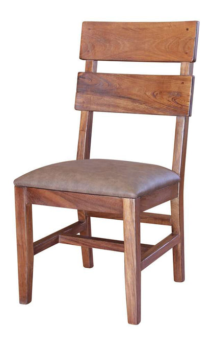 IFD - Parota Chair w/ Solid wood - Faux Leather Seat (Set of 2) - IFD866CHAIR-S veiw 1