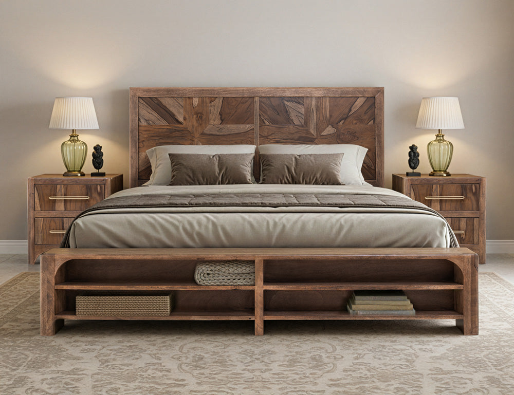 IFD - Praga - 2 Drawer, Nightstand in Almond and barrel brown - IFD6721NTS view 8