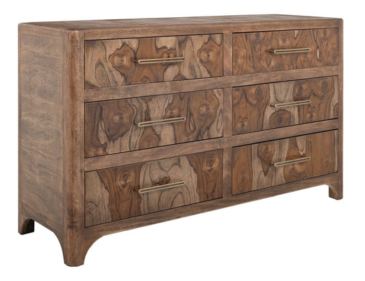 IFD - Praga - 6 Drawer, Dresser in Almond and barrel brown - IFD6721DSR view 1
