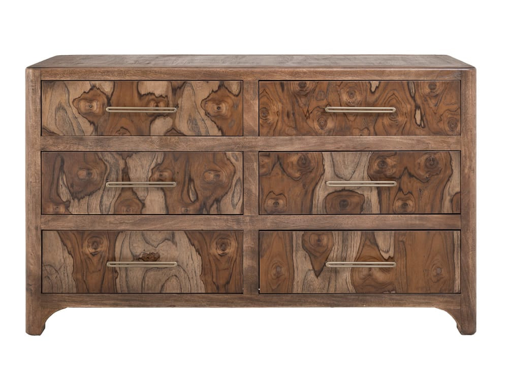 IFD - Praga - 6 Drawer, Dresser in Almond and barrel brown - IFD6721DSR view 3