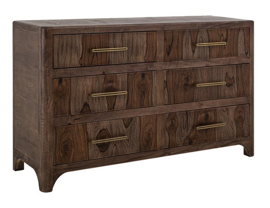 IFD - Praga - 6 Drawer, Dresser in Almond and barrel brown - IFD6721DSR veiw 1
