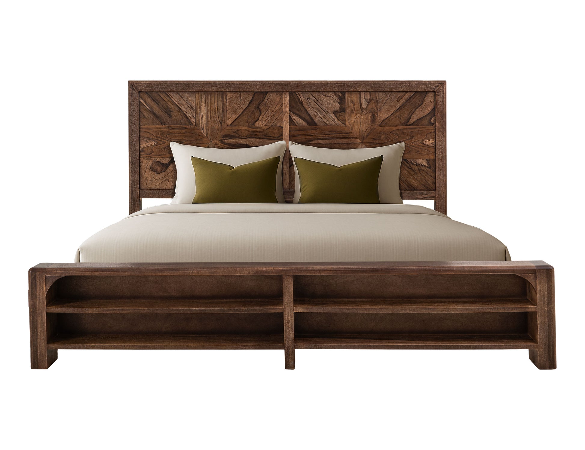 IFD - Praga - King Bed in Almond and barrel brown - IFD6721BEDEK view 1