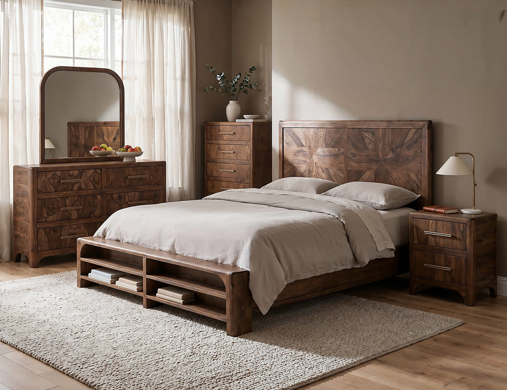 IFD - Praga - Mirror in Almond and barrel brown - IFD6721MIR view 3