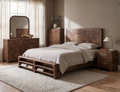IFD - Praga - Mirror in Almond and barrel brown - IFD6721MIR view 3