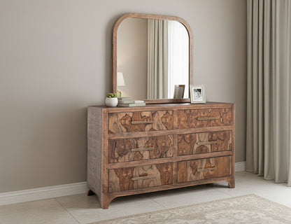 IFD - Praga - Mirror in Almond and barrel brown - IFD6721MIR view 4