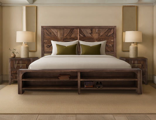 IFD - Praga - Queen Bed in Almond and barrel brown - IFD6721BEDQE view 2