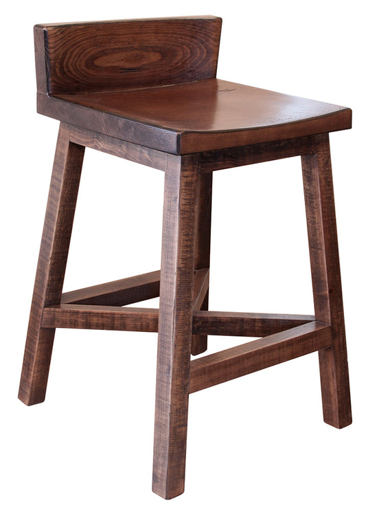 IFD - Pueblo 24 Stool - w/Wooden Seat & Base- Brown Finish - IFD360BS24 view 1