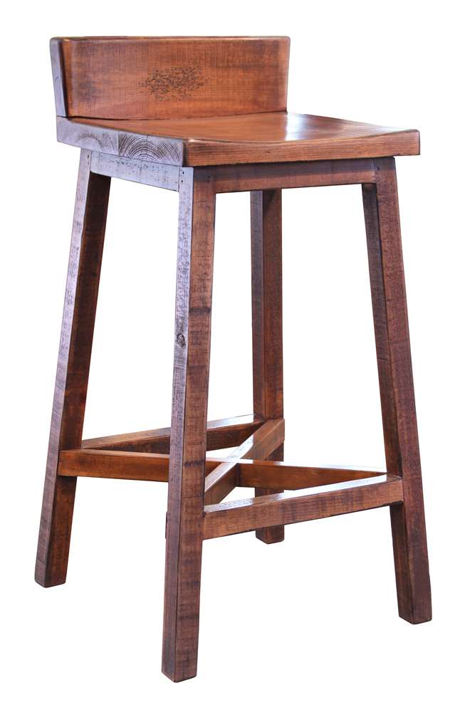 IFD - Pueblo 30 Stool w/Wooden Seat & Base - Brown Finish - IFD360BS30 veiw 1
