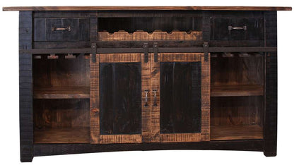 IFD - Pueblo Black 2 Drawers, 2 Shelves & 2 Doors Bar - IFD370BAR veiw 1