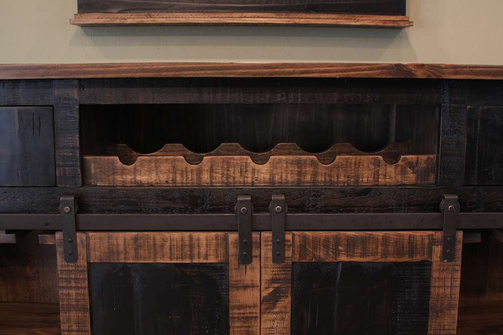 IFD - Pueblo Black 2 Drawers, 2 Shelves & 2 Doors Bar - IFD370BAR veiw 3