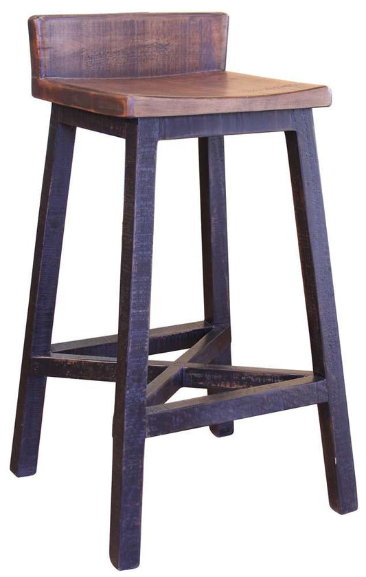 IFD - Pueblo Black 30 Stool w/Wooden Seat & Base- Black Finish (Set of 2) - IFD370BS30 veiw 1