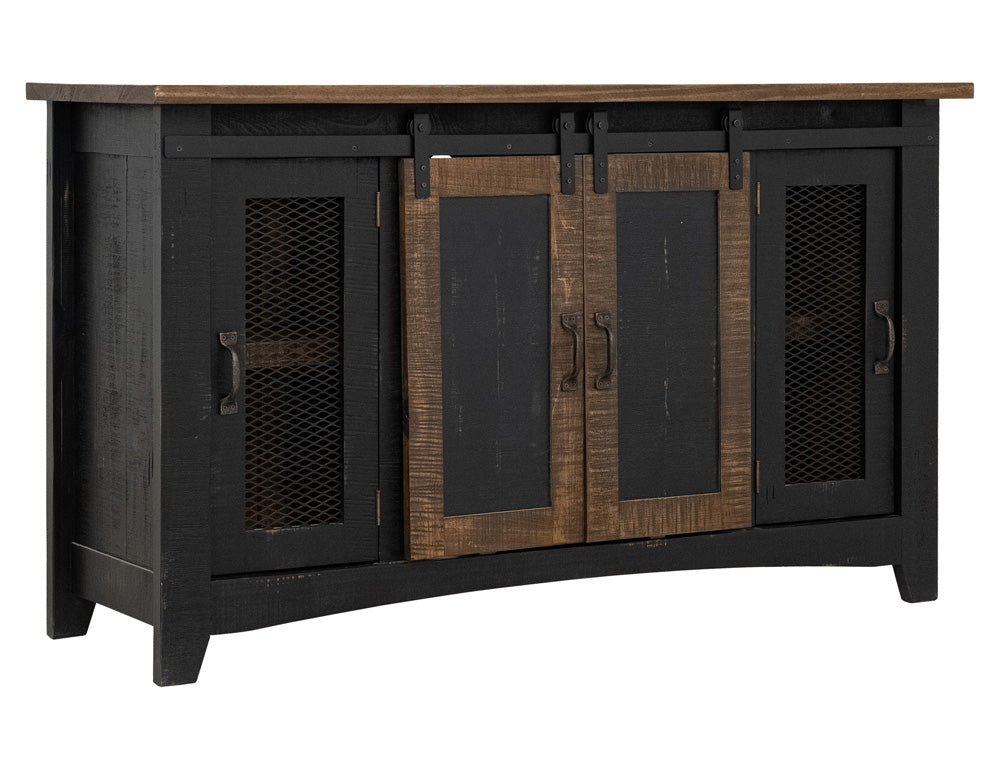 IFD - Pueblo Black 60in TV Stand w/4 doors & Shelves - IFD370STAND-60 view 1