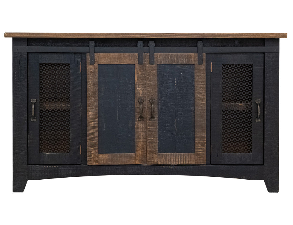 IFD - Pueblo Black 60in TV Stand w/4 doors & Shelves - IFD370STAND-60 view 2