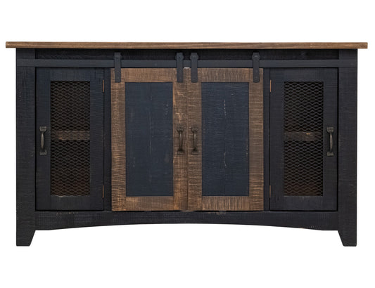 IFD - Pueblo Black 60in TV Stand w/4 doors & Shelves - IFD370STAND-60 view 2