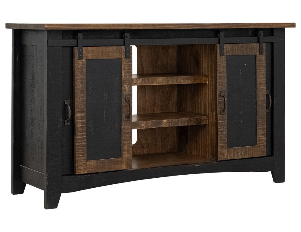 IFD - Pueblo Black 60in TV Stand w/4 doors & Shelves - IFD370STAND-60 view 3