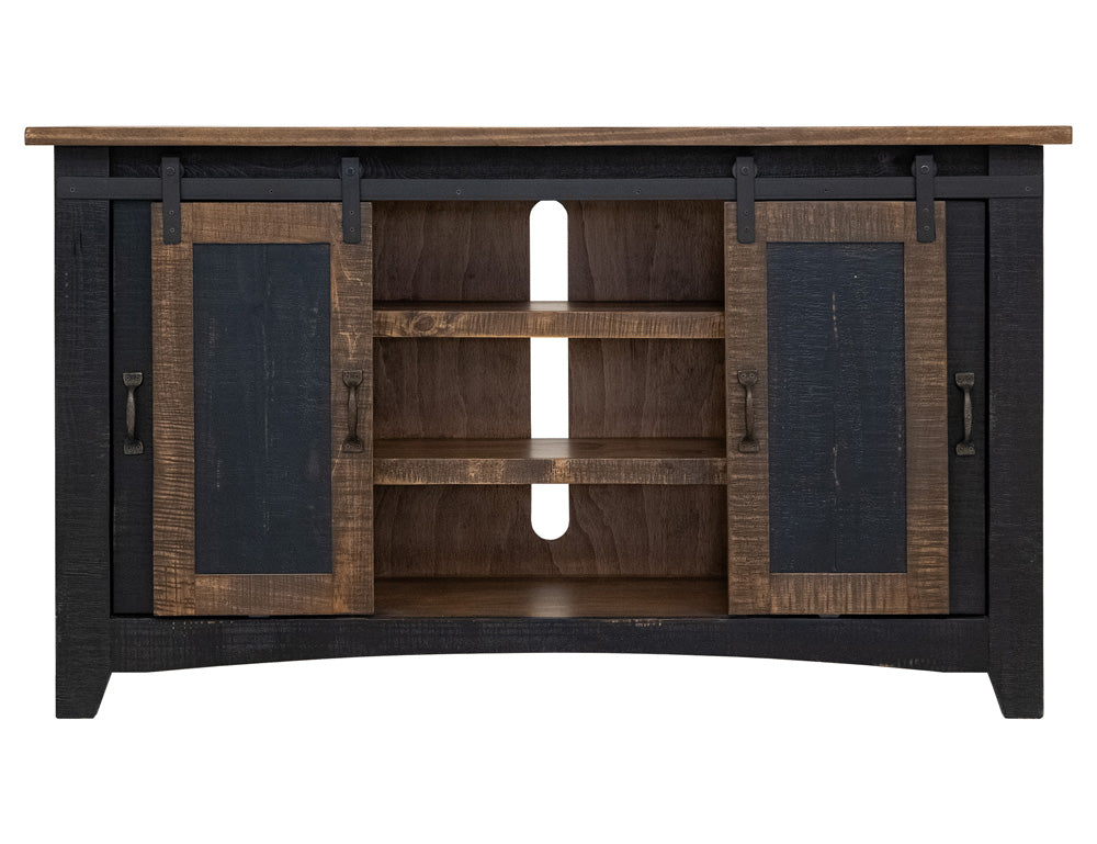 IFD - Pueblo Black 60in TV Stand w/4 doors & Shelves - IFD370STAND-60 view 4
