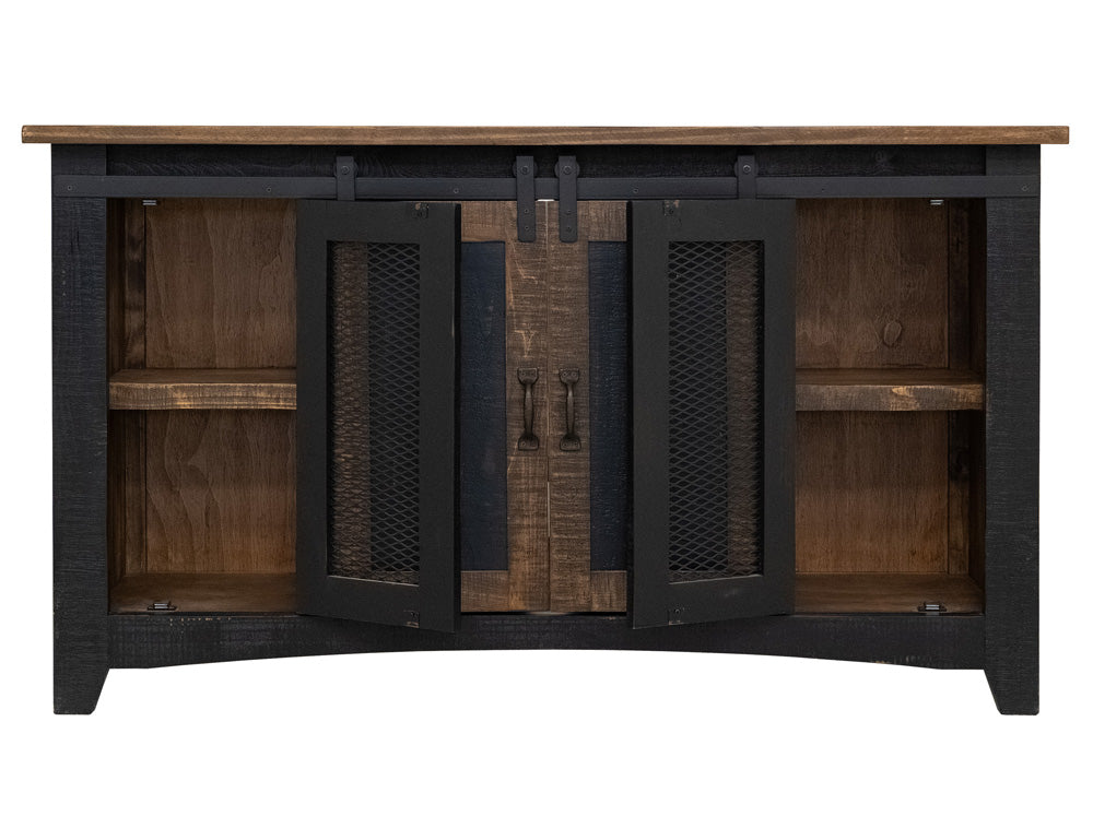 IFD - Pueblo Black 60in TV Stand w/4 doors & Shelves - IFD370STAND-60 view 6