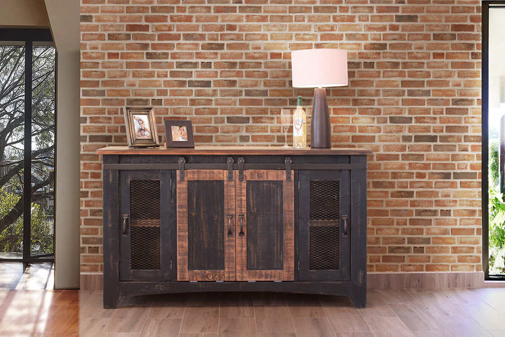 IFD - Pueblo Black 60in TV Stand w/4 doors & Shelves - IFD370STAND-60 view 7