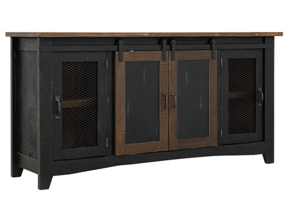 IFD - Pueblo Black 70in TV Stand w/4 doors & Shelves - IFD370STAND-70 view 2