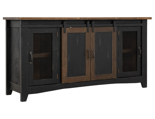 IFD - Pueblo Black 70in TV Stand w/4 doors & Shelves - IFD370STAND-70 view 2