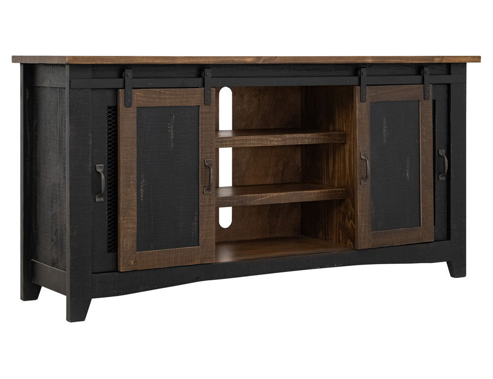 IFD - Pueblo Black 70in TV Stand w/4 doors & Shelves - IFD370STAND-70 view 4
