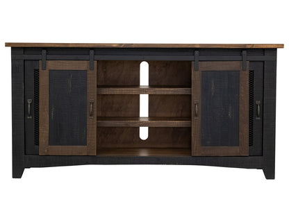 IFD - Pueblo Black 70in TV Stand w/4 doors & Shelves - IFD370STAND-70 view 5