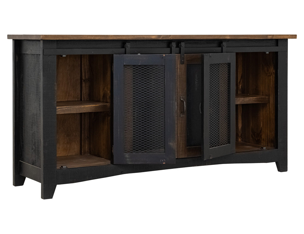 IFD - Pueblo Black 70in TV Stand w/4 doors & Shelves - IFD370STAND-70 view 6