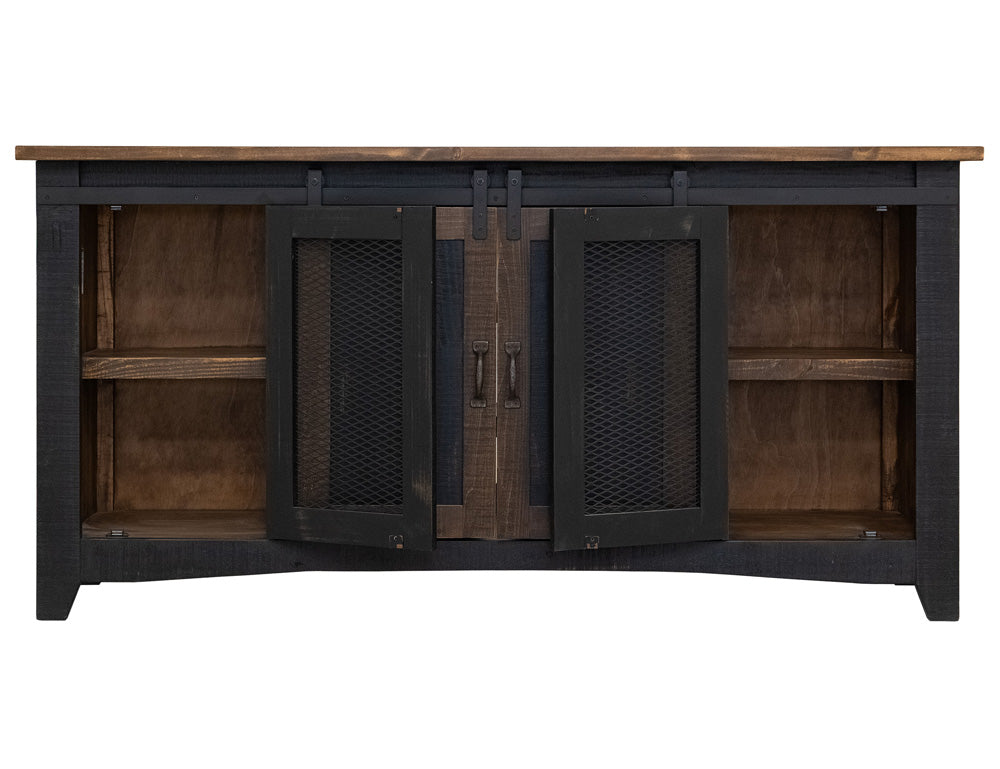IFD - Pueblo Black 70in TV Stand w/4 doors & Shelves - IFD370STAND-70 view 7