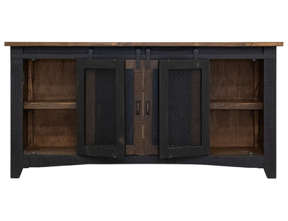 IFD - Pueblo Black 70in TV Stand w/4 doors & Shelves - IFD370STAND-70 view 7