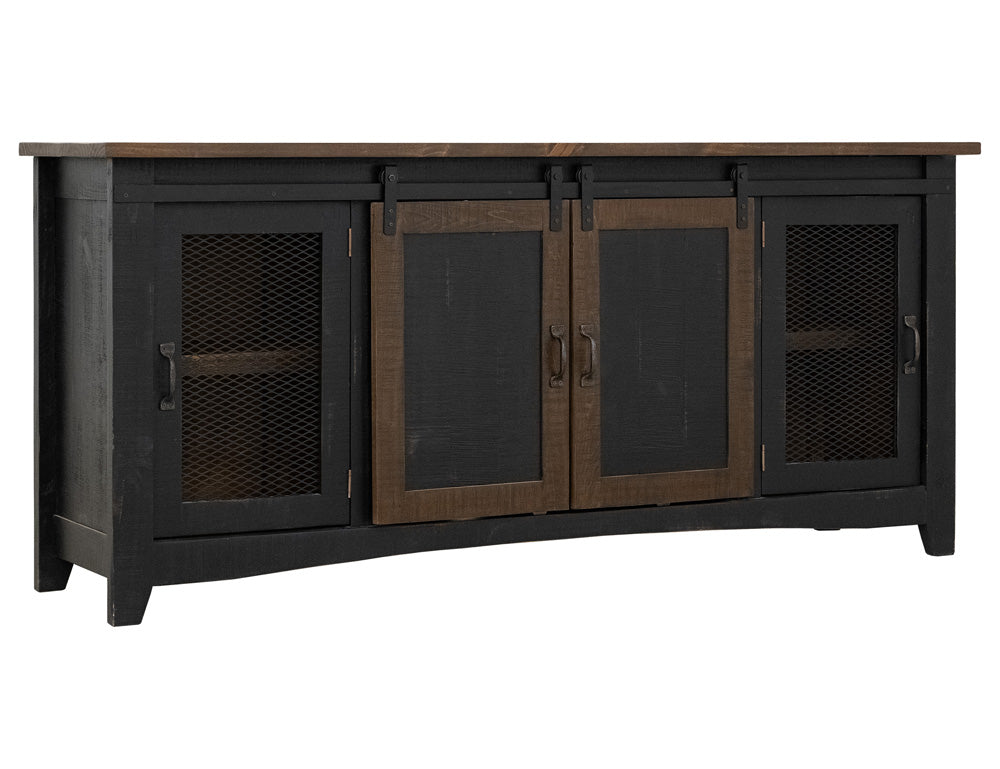 IFD - Pueblo Black 80in TV Stand w/4 doors & Shelves - IFD370STAND-80 view 1