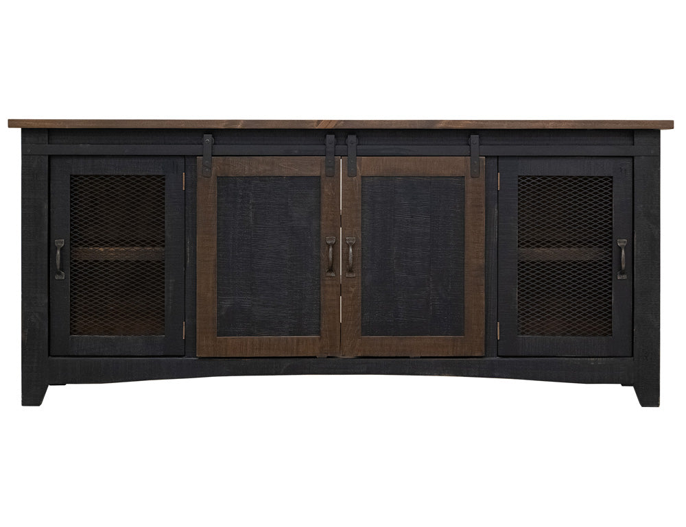 IFD - Pueblo Black 80in TV Stand w/4 doors & Shelves - IFD370STAND-80 view 2