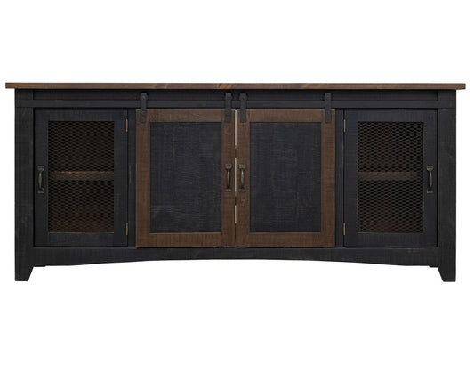 IFD - Pueblo Black 80in TV Stand w/4 doors & Shelves - IFD370STAND-80 view 2