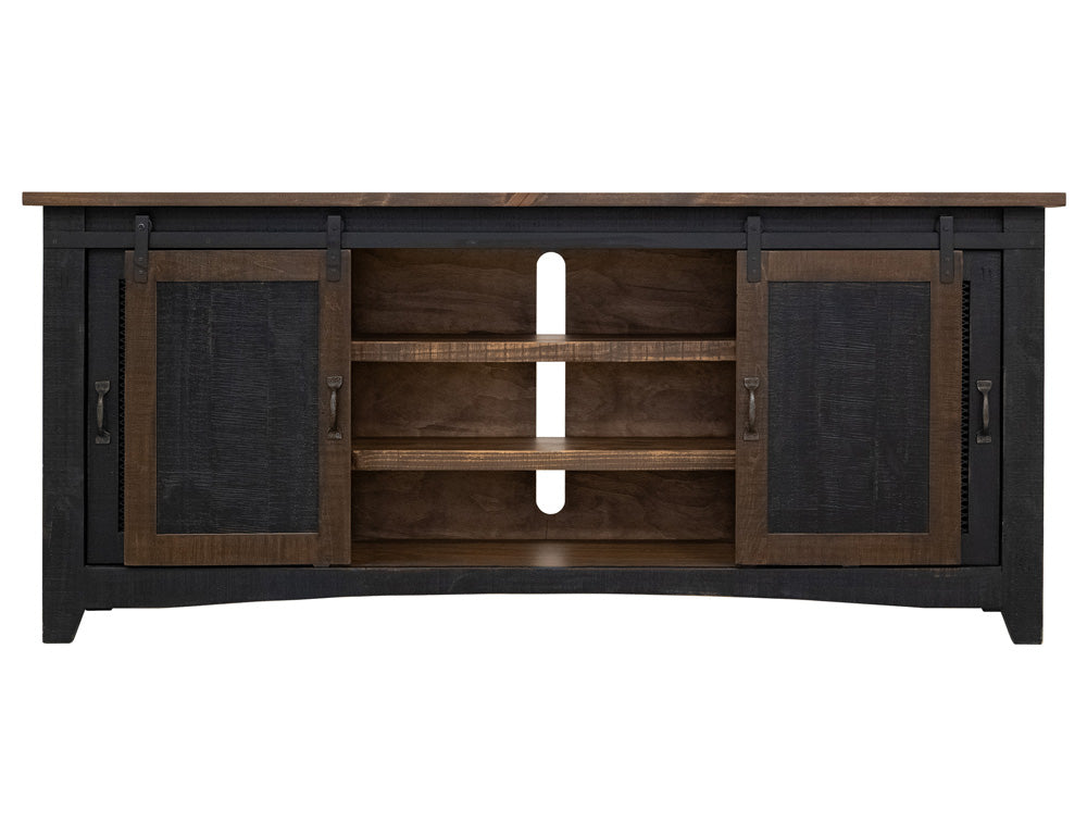 IFD - Pueblo Black 80in TV Stand w/4 doors & Shelves - IFD370STAND-80 view 4