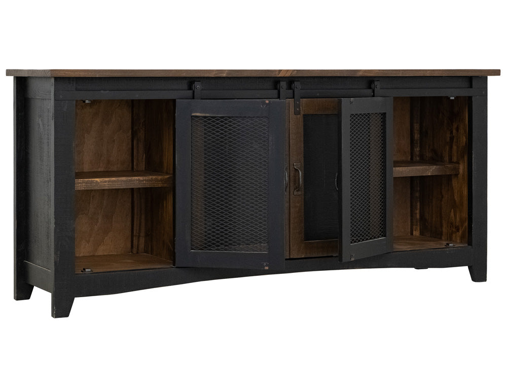 IFD - Pueblo Black 80in TV Stand w/4 doors & Shelves - IFD370STAND-80 view 5