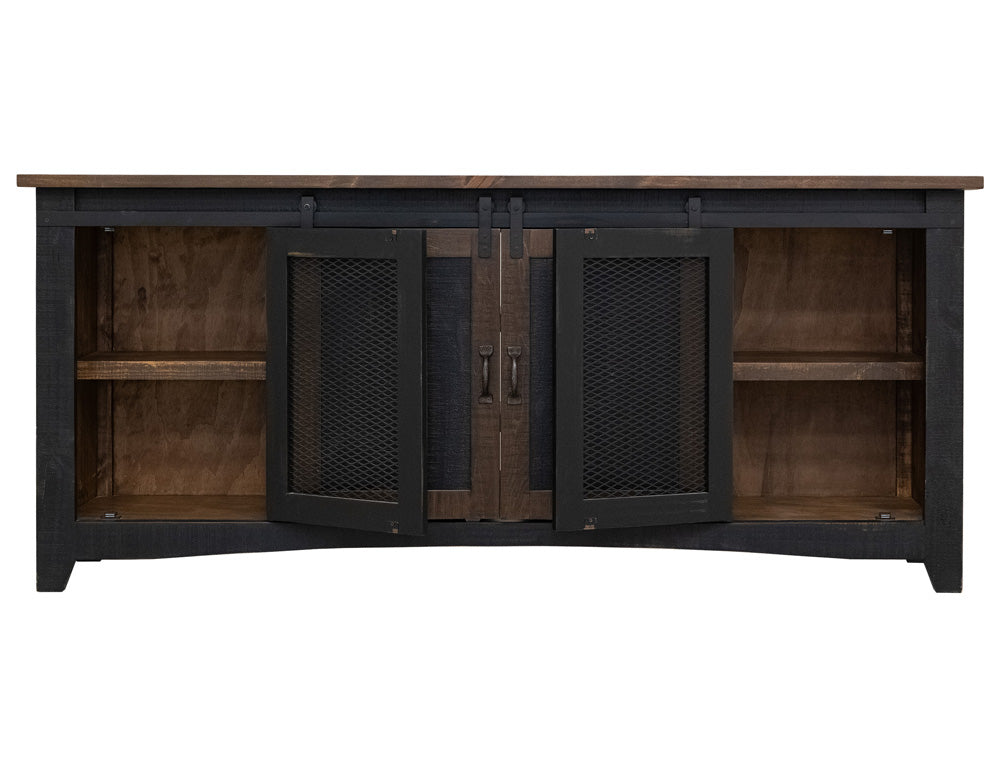 IFD - Pueblo Black 80in TV Stand w/4 doors & Shelves - IFD370STAND-80 view 6